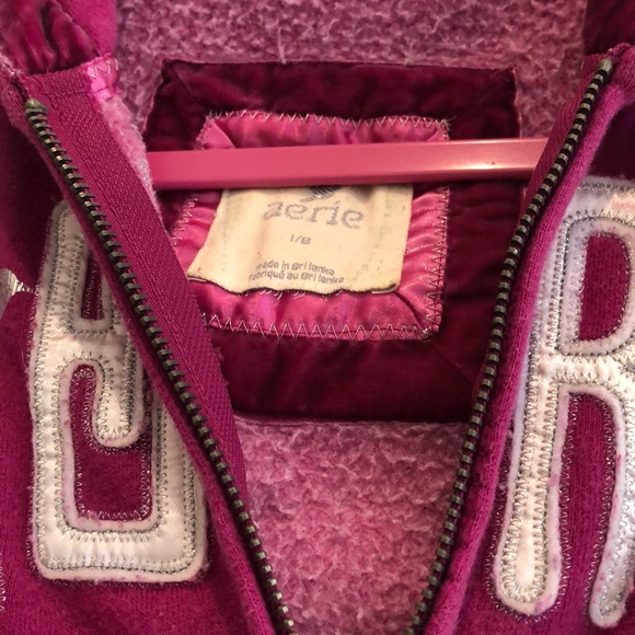 Aerie Pink Zip-up Sweatshirt with Hoodie - Picture 3 of 4